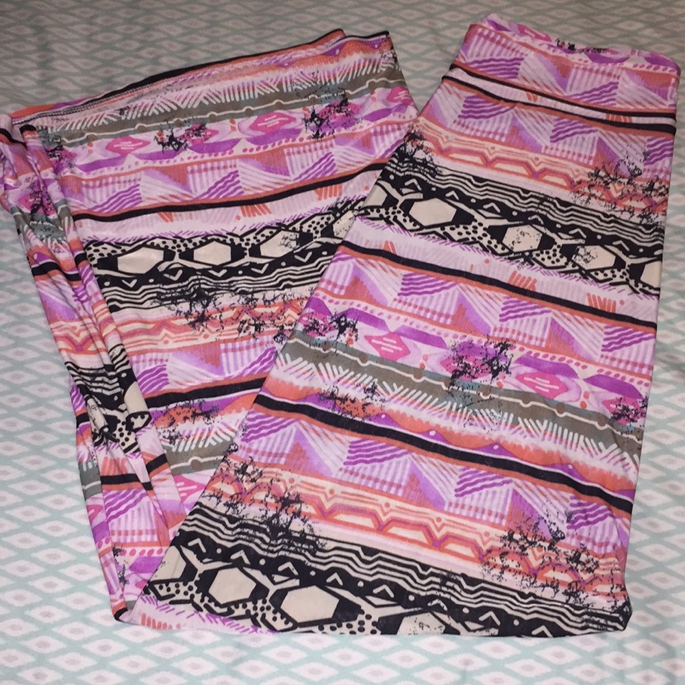 Maxi skirt tribal pink orange black